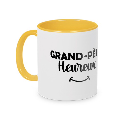 Mug grand-père heureux jaune