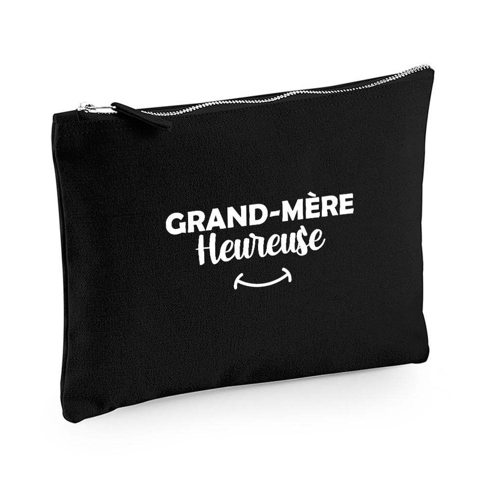 Pochette multi-usage noire Grand-mère heureuse