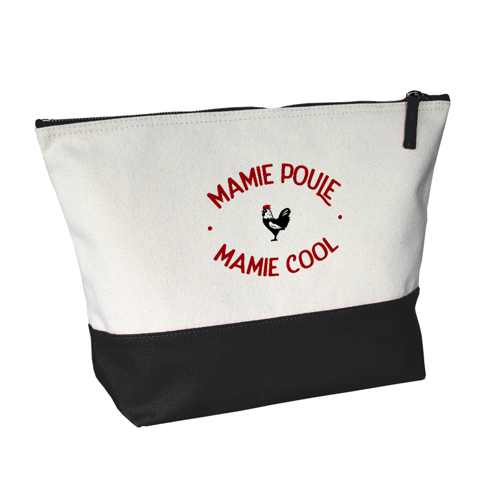 Grande trousse bicolore noire Mamie Poule Mamie Co