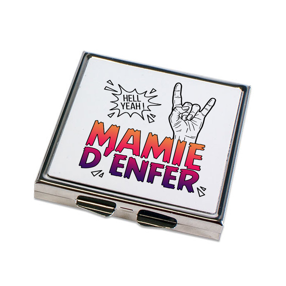 Miroir de poche fermé Mamie d'Enfer