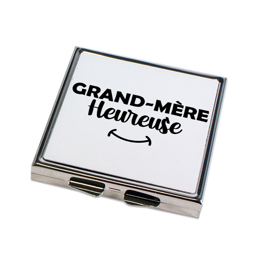 Miroir de poche fermé Mamie heureuse