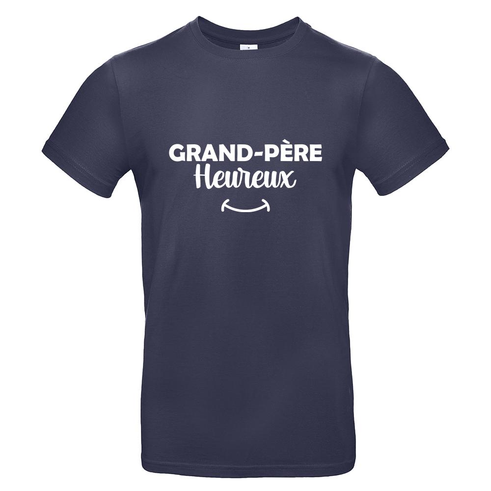 T-shirt grand-père heureux navy