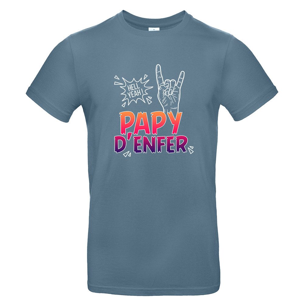 T-shirt papy d'enfer bleu