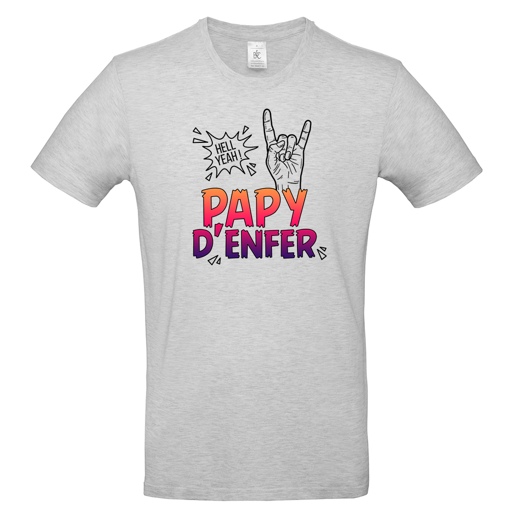 T-shirt papy d'enfer gris