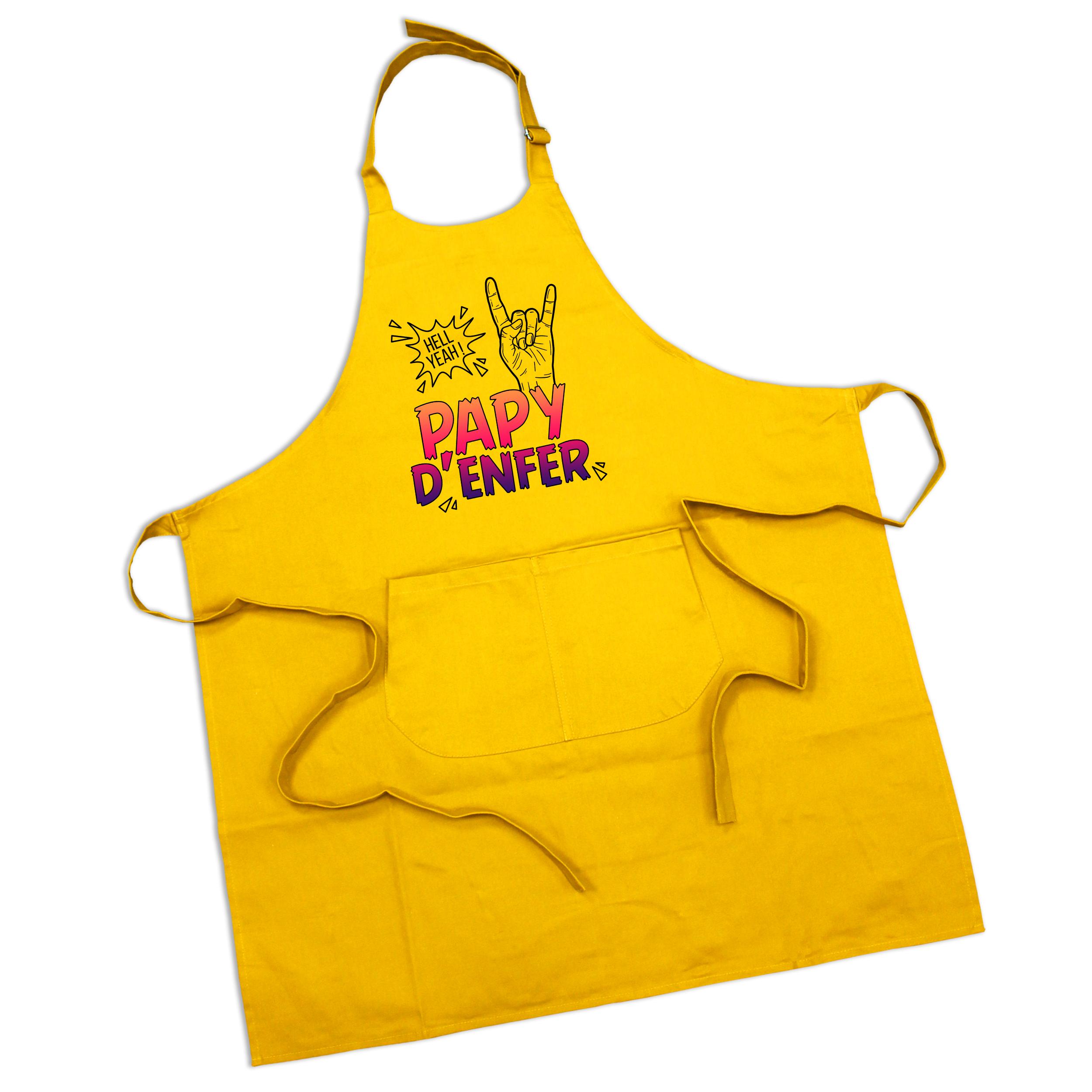 Tablier papy d'enfer jaune
