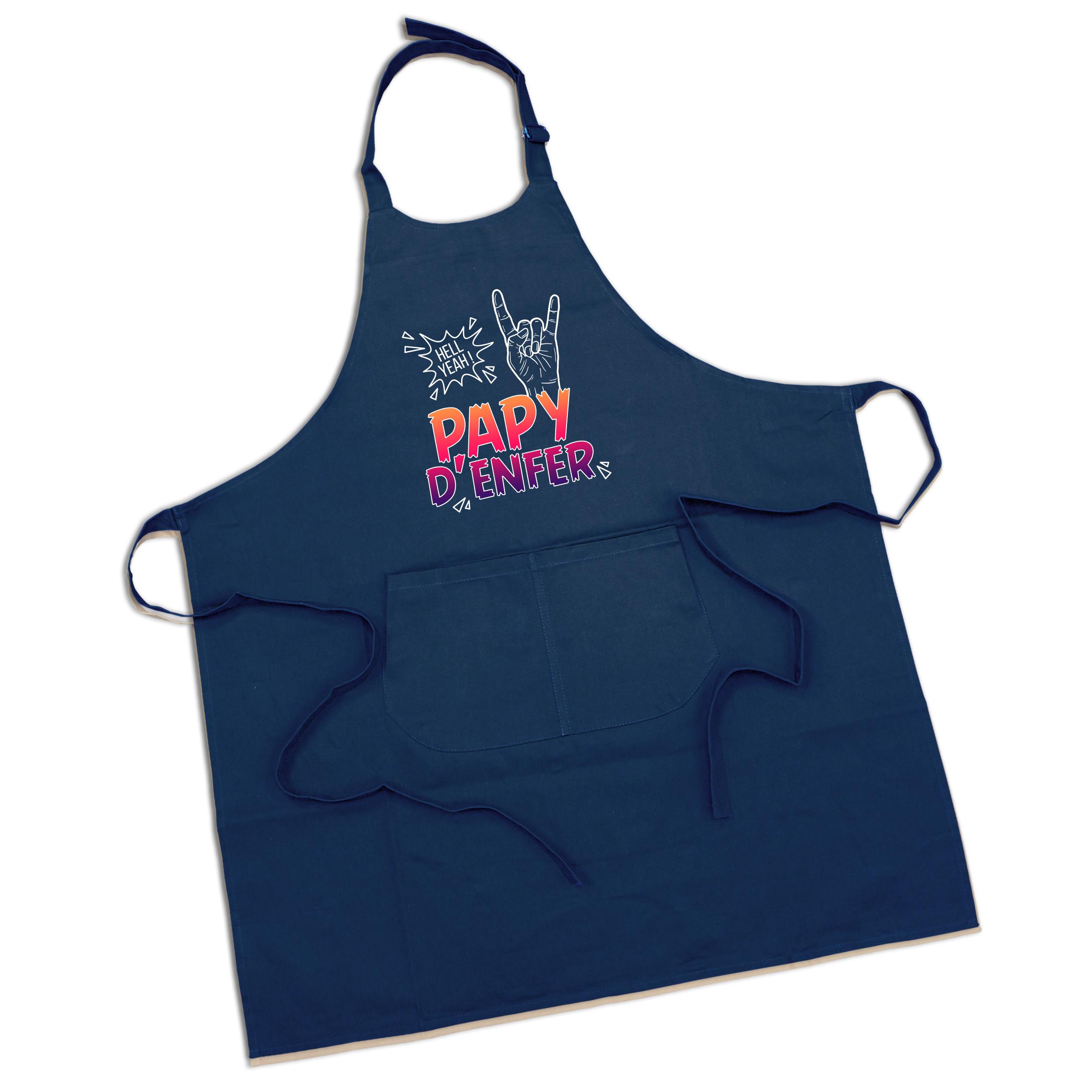 Tablier papy d'enfer bleu marine