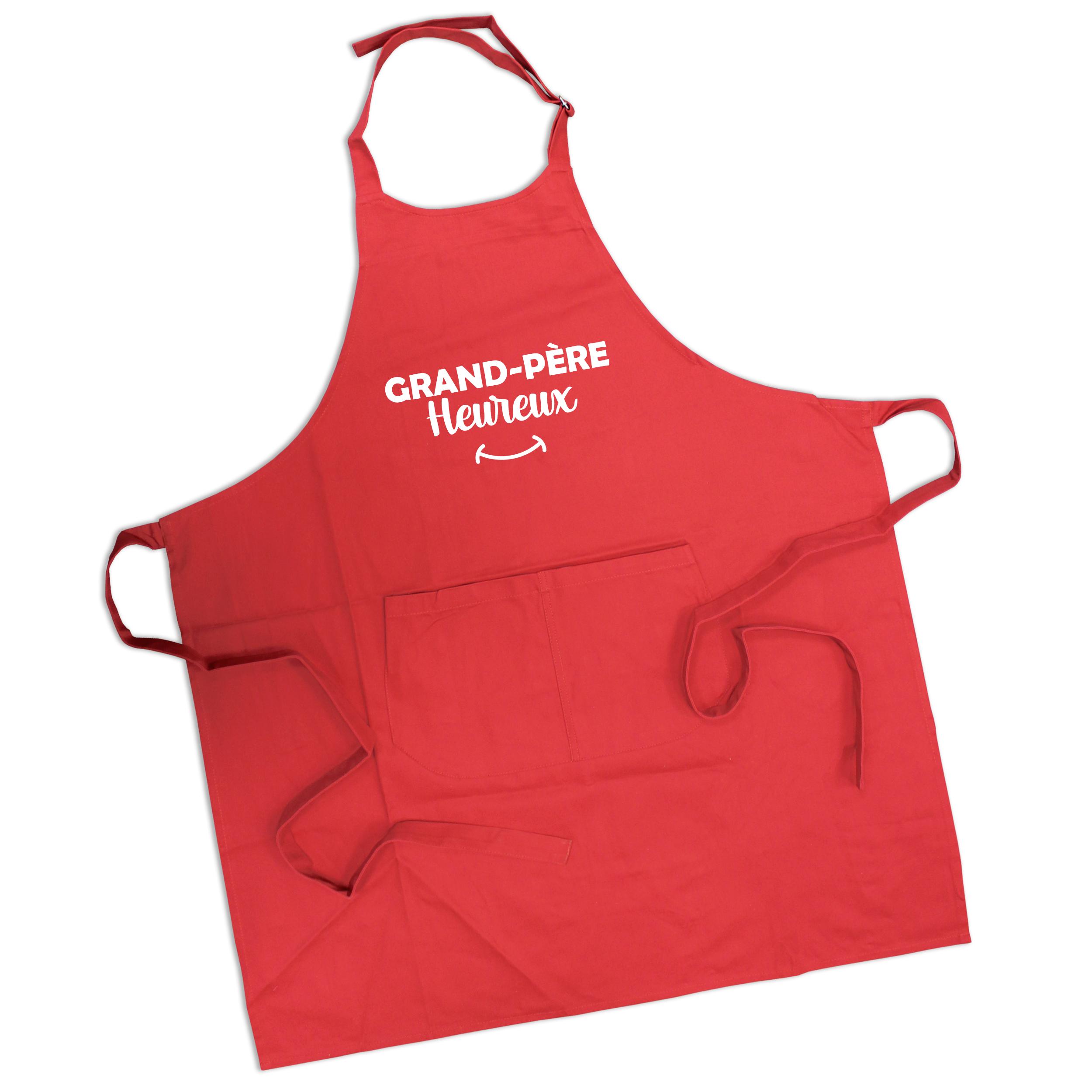 Tablier grand-père heureux rouge