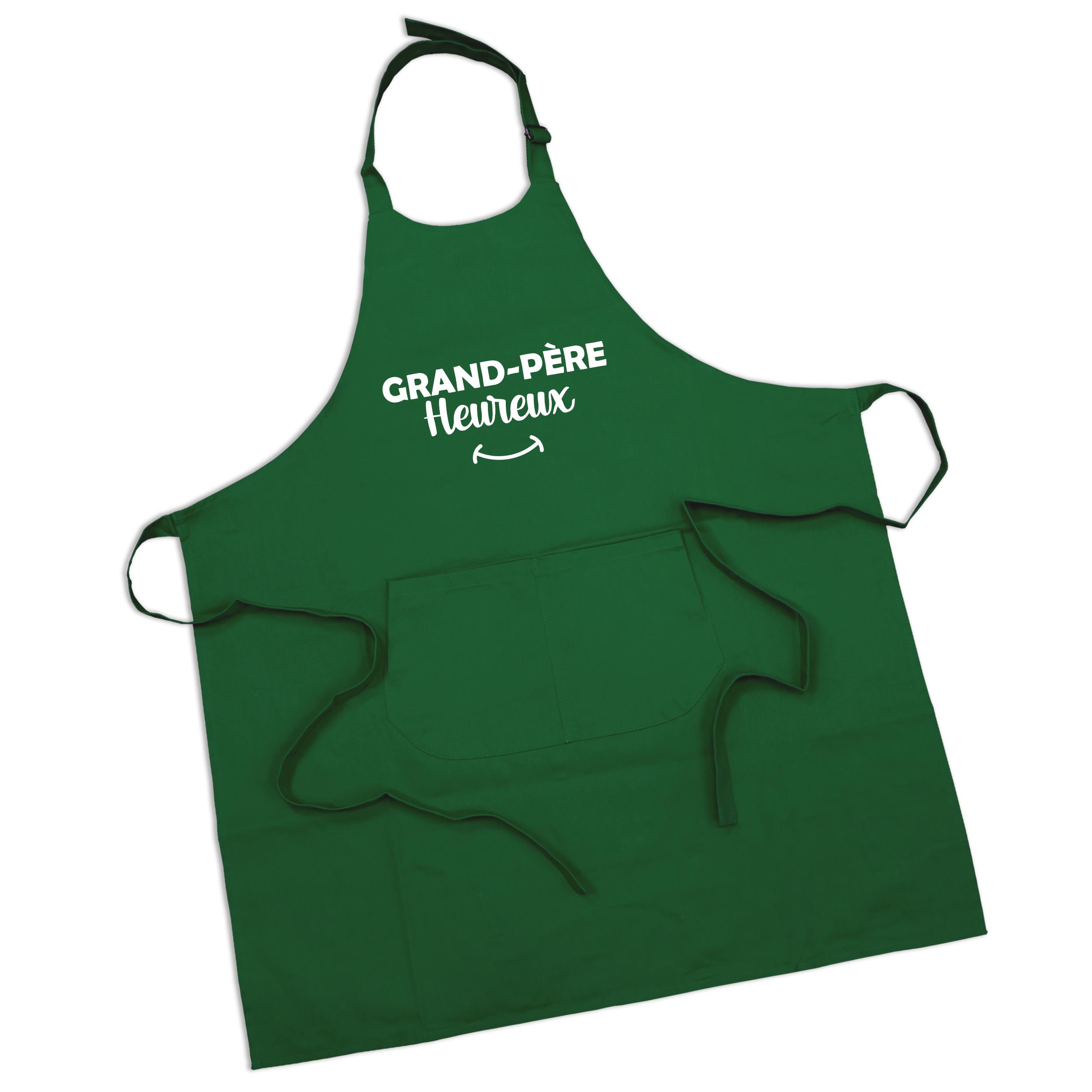 Tablier grand-père heureux gazon