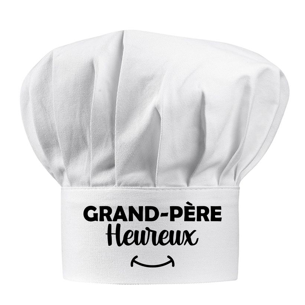 Toque blanche grand-père heureux