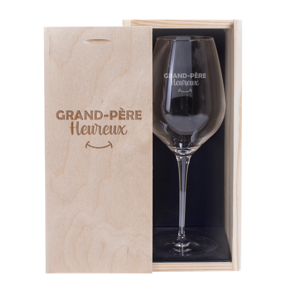 Verre à vin grand-père heureux