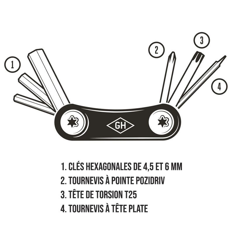 Gentlemen's Hardware outil pour vélo multifonctions 