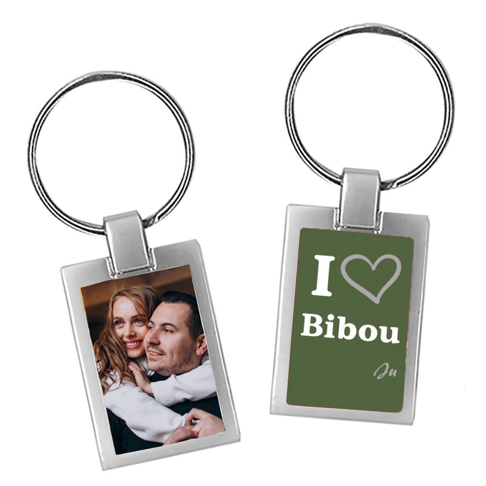 Porte-clés photo personnalisé Amour