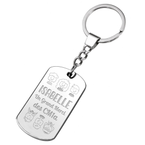 Porte-clés plaque personnalisé Merci Maîtresse