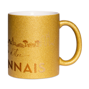 Mug à paillettes Fier d'être Lyonnais