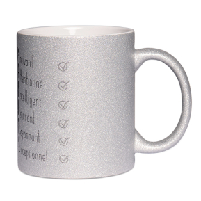 Mug à paillettes Les qualités du Maître 
