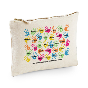 Pochette petites mains d'enfants et prénoms personnalisés