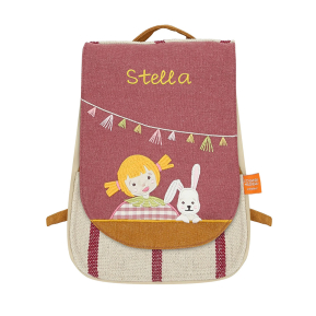 Sac à dos enfant et lapin brodé