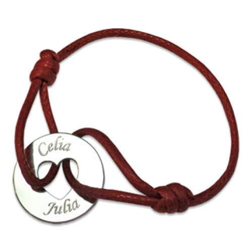 Bracelet jeton ajouré coeur personnalisé