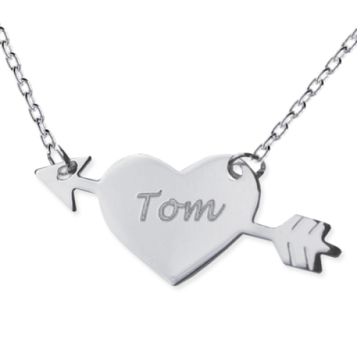 Collier "en plein coeur" gravé