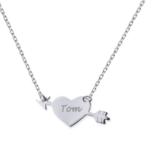 Collier "en plein coeur" gravé