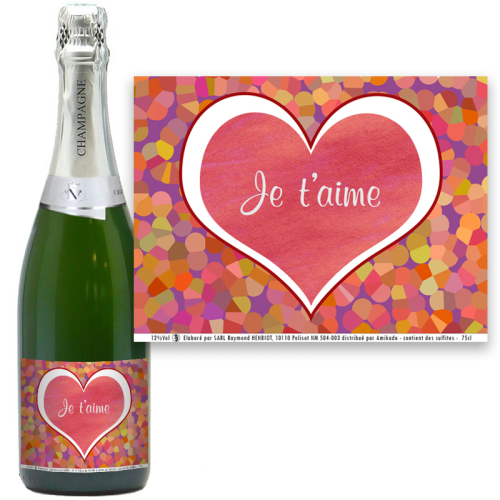 Champagne personnalisé Amoureux