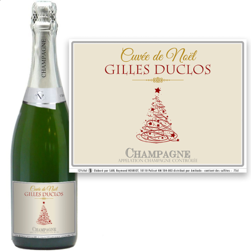 Bouteille de champagne de Noël personnalisé