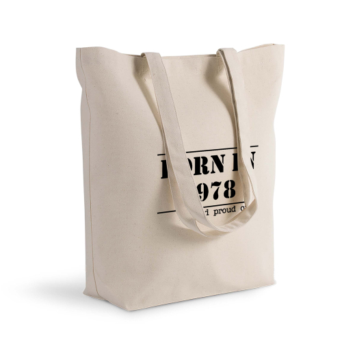 Sac shopping imprimé Anniversaire "Born in"