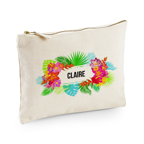 pochette hawai palmier turquoise