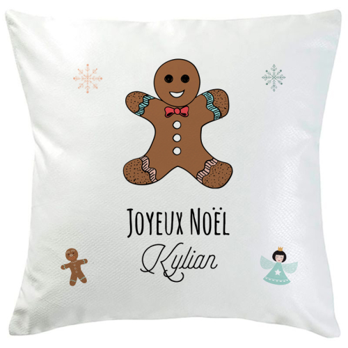 Coussin theme noel bonhomme pain d'epice