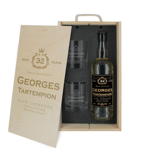 Caisse whisky multi-pièces gravée Anniversaire