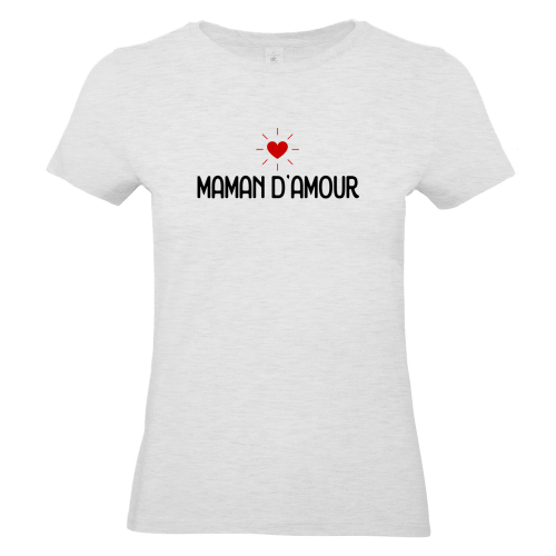 T-shirt femme gris ash Maman d'amour