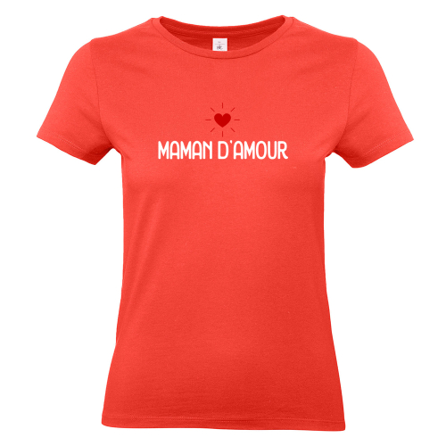 T-shirt femme corail Maman d'amour