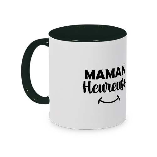 Mug noir Maman heureuse
