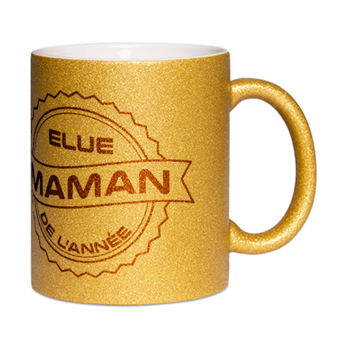 Mug à paillettes doré Maman de l'année