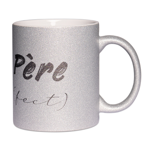 Mug à paillettes argenté père (fect)