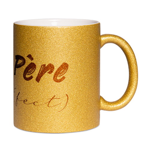 Mug à paillettes doré père (fect)