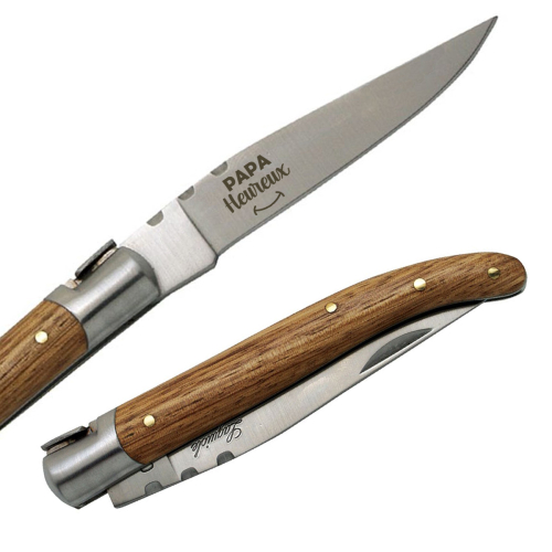 Couteau Laguiole papa heureux Frêne