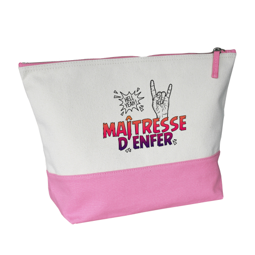 Grande trousse bicolore Maîtresse d'enfer rose