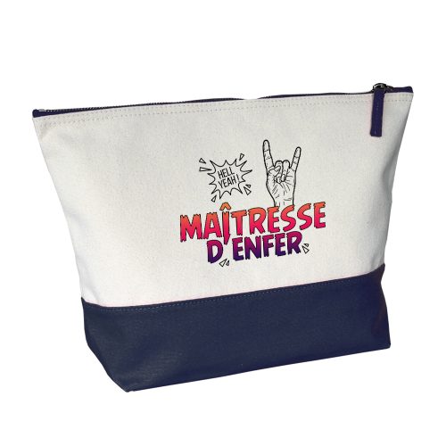 Grande trousse bicolore Maîtresse d'enfer bleue