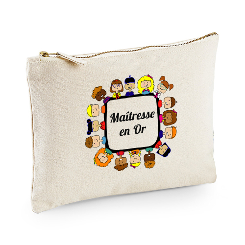 Pochette multi-usages maîtresse en or beige