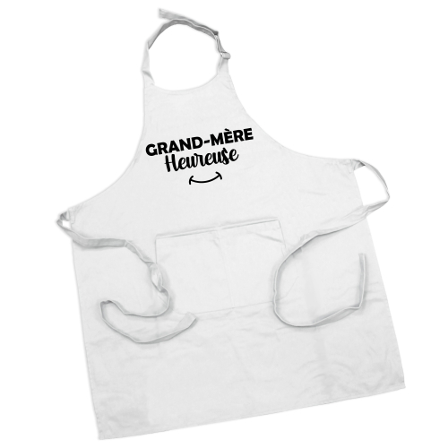 Tablier blanc Grand-mère heureuse