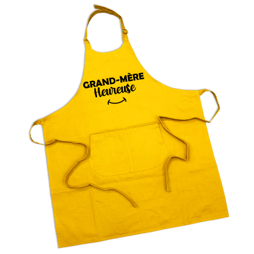 Tablier jaune Grand-mère heureuse