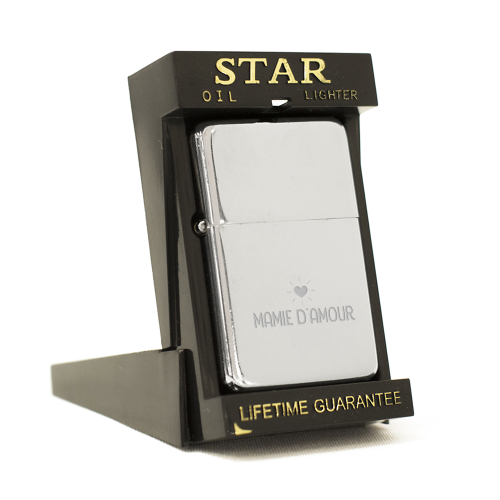Briquet Star argent Mamie d'amour