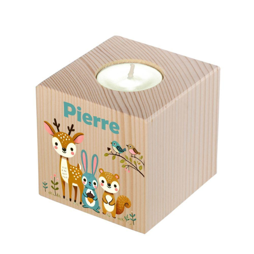 Bougeoir en bois imprimé Bois des merveilles 