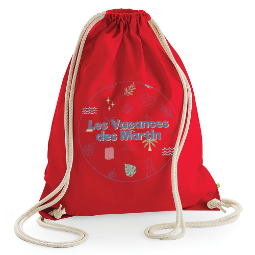 sac de loisir rouge plage personnalisé