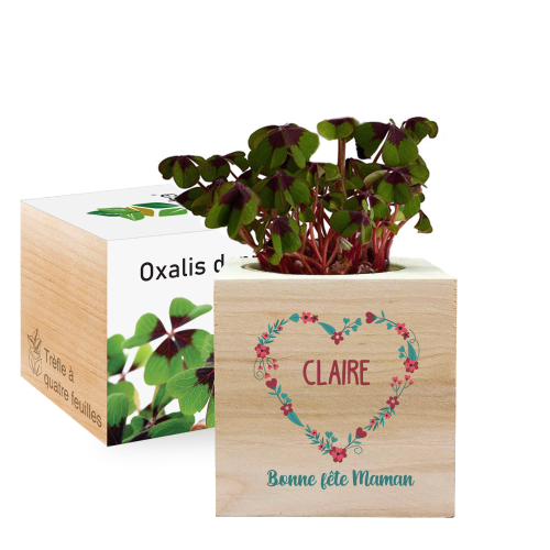 Ecocube en bois imprimé Bonne Fête maman