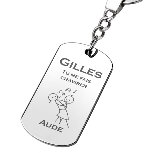 Porte-clés gravé Amour Cadeau St Valentin