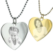 Pendentif photo coeur gravé