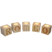 Bougeoir en bois petits cubes lettres 