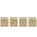 Bougeoir en bois petits cubes lettres 
